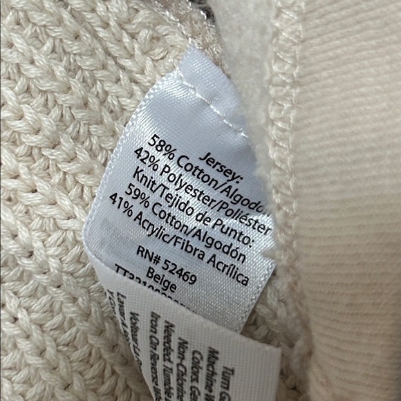 XL time & tru knit cream sweater sweatshirt hoodie - Picture 4 of 5